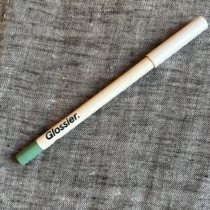 Glossier #1 pencil. Light Gray Blue- looks green:)